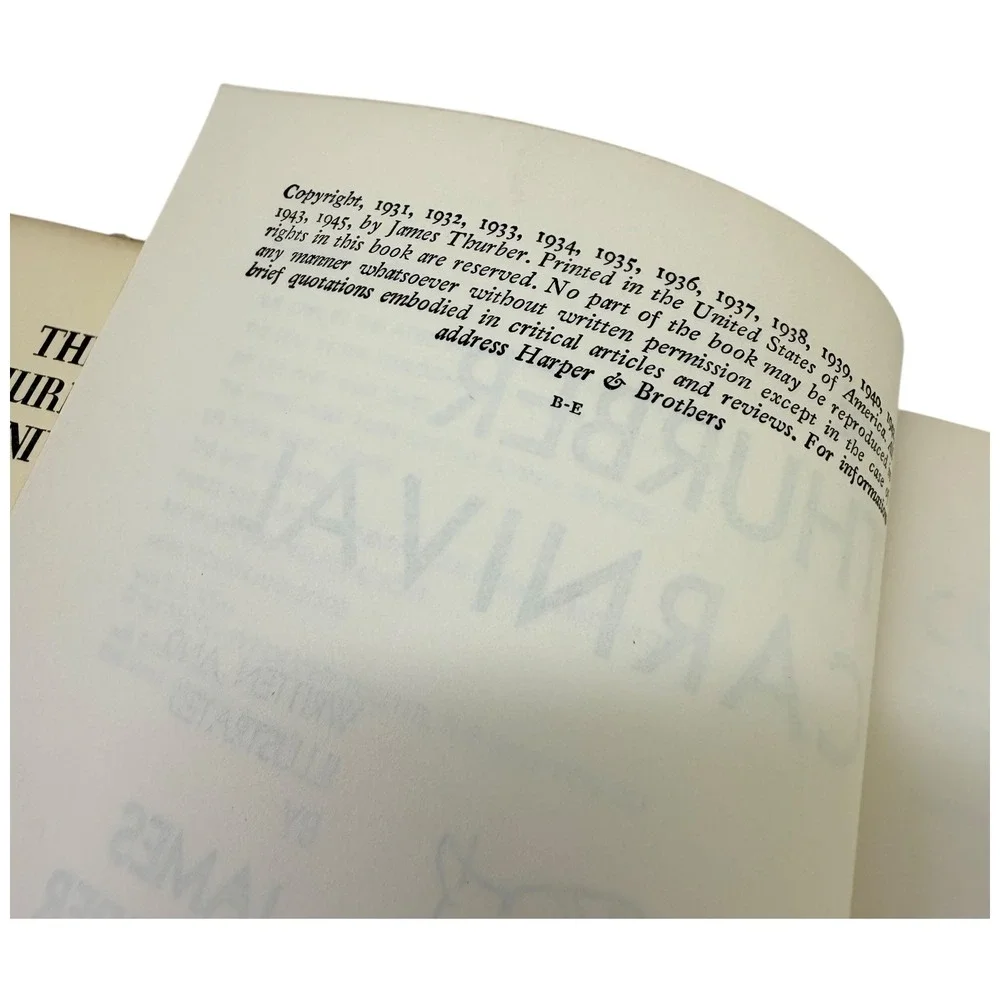 The Thurber Carnival James Thurber Hardcover Vintage Book Harper‎ Brothers 1945